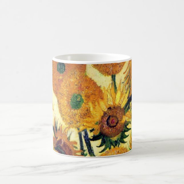 Caneca De Café Vaso com os quinze girassóis por Vincent van Gogh (Centro)