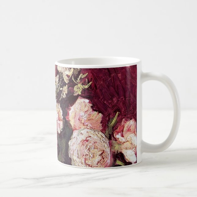 Caneca De Café Vaso com Peônias e Rosas - Vincent Van Gogh (Direita)