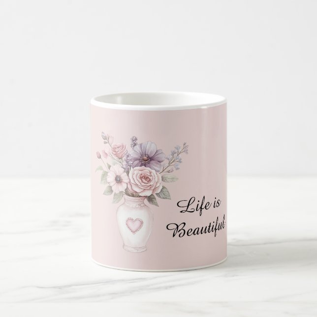 Caneca De Café Vaso de Flores Roxas Rojos (Centro)
