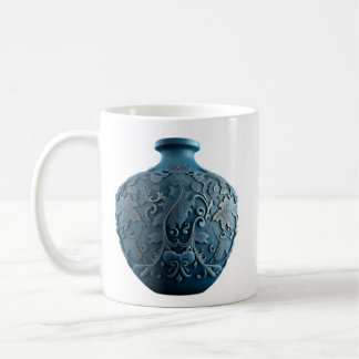 Caneca De Café Vaso de porcelana azul gravado