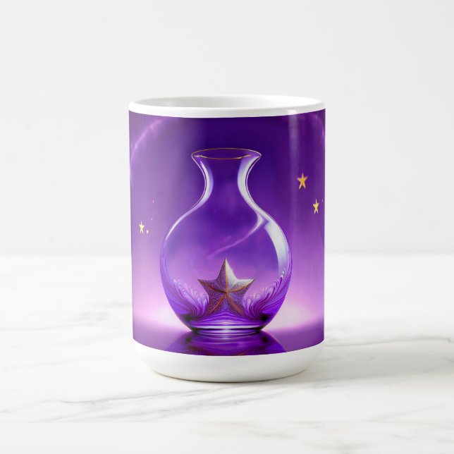 Caneca De Café Vaso Roxo Transparente Com Estrela Tudo Sob Cúpula (Centro)