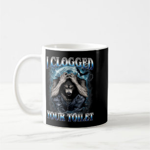 Caneca De Café Vaso Sanitário Entupido, Alpha Wolf Meme Idiota En