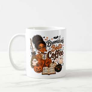 Caneca De Café Vassouras Beats Café Música de Halloween Professor