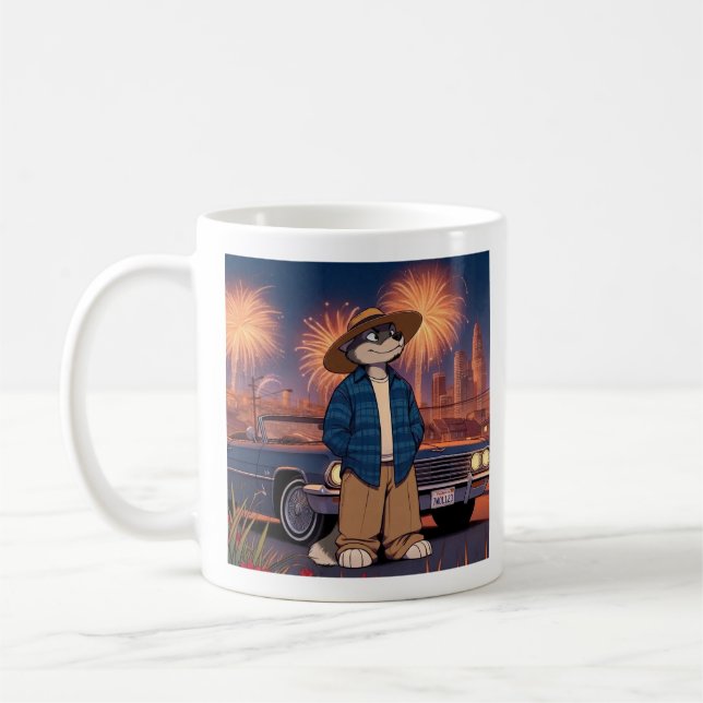 Caneca De Café Vato Lobo no dia 4 de julho (Esquerda)
