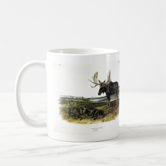 Caneca De Café veado-alce (alces-alces-alces) de Audubon (Esquerda)