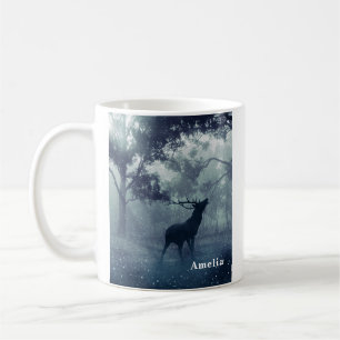 Caneca De Café Veado com Barcos numa Floresta Sombria