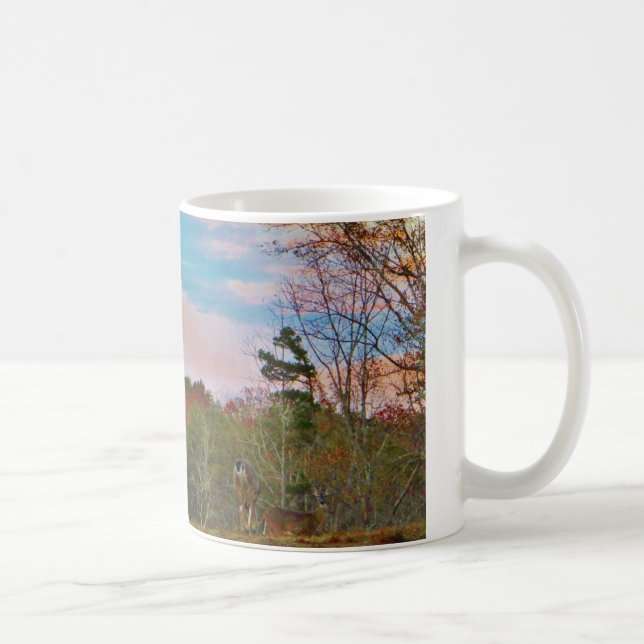 Caneca De Café Veado com céu azul rosa (Direita)