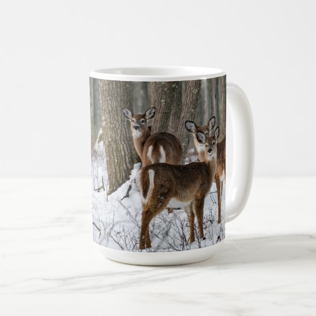 Caneca De Café Veado de inverno (Frente Esquerda)