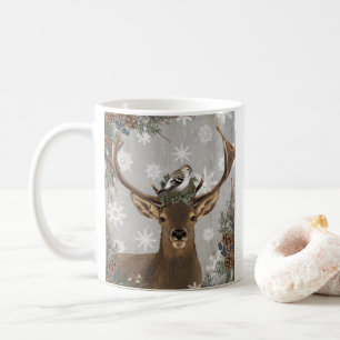 Caneca De Café veado de inverno da rocha russa da safra moderna
