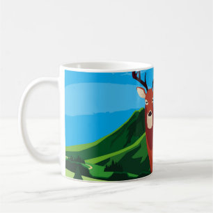 Caneca De Café Veado feliz temporada de outono, animal de design
