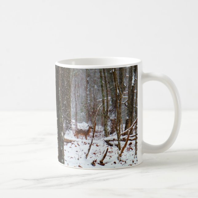 Caneca De Café Veado na neve cai (Direita)