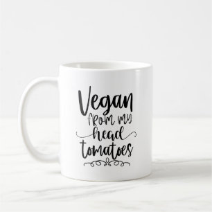 Caneca De Café Vegan Da Minha Cabeça Tomates Engraçado Tema Vegan