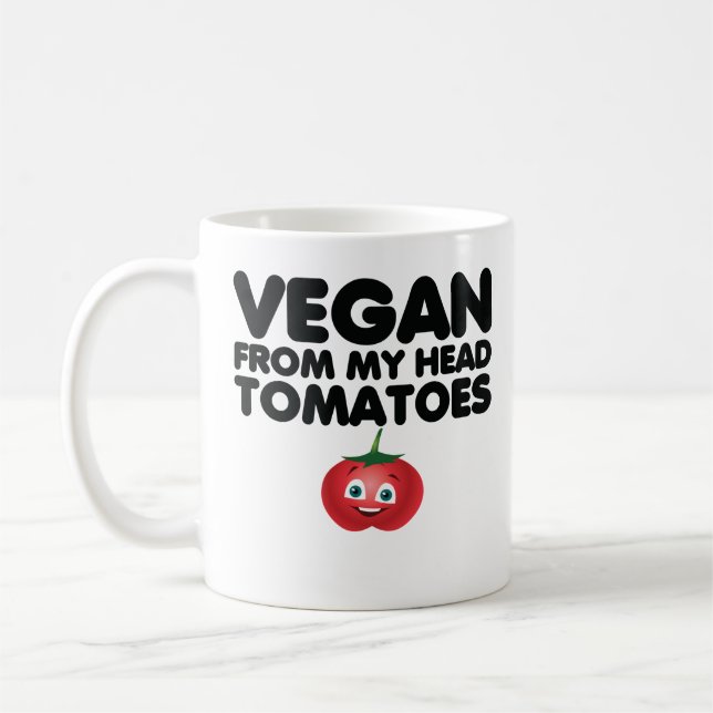 Caneca De Café Vegan De Meus Tomates Cabeças (Esquerda)