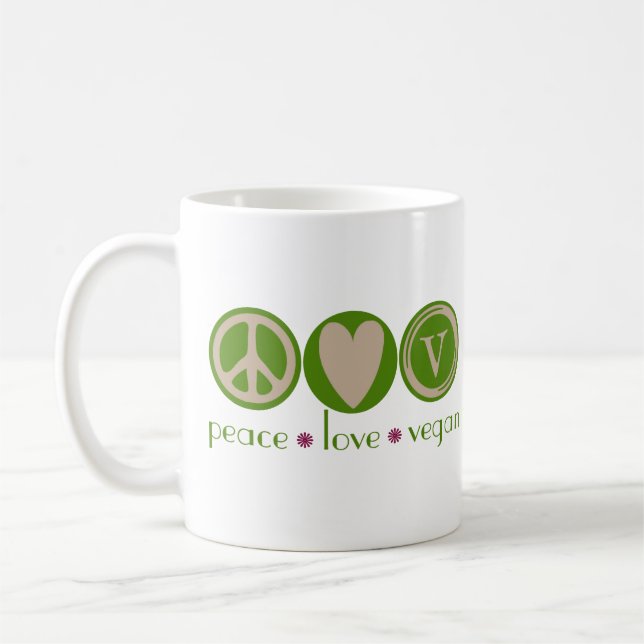 Caneca De Café Vegan do amor da paz (Esquerda)