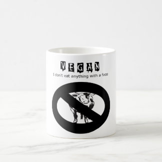 Caneca De Café Vegan: Eu não como qualquer coisa com uma cara -