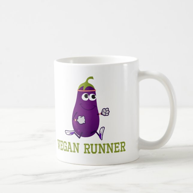 Caneca De Café Vegan Runner EggPlant (Direita)
