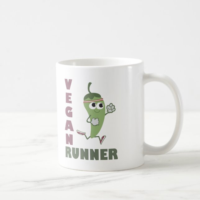 Caneca De Café Vegan Runner - Pepper em Execução (Direita)