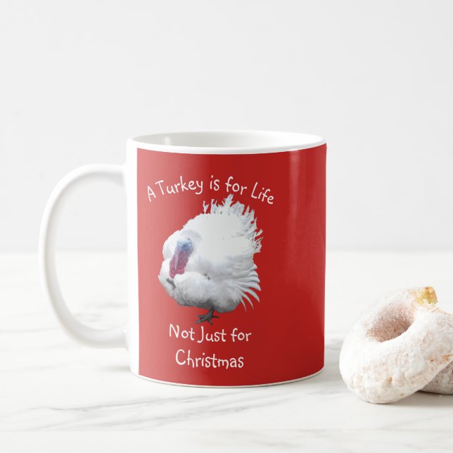 Caneca De Café Vegan Turkey Christmas (Com Donut)