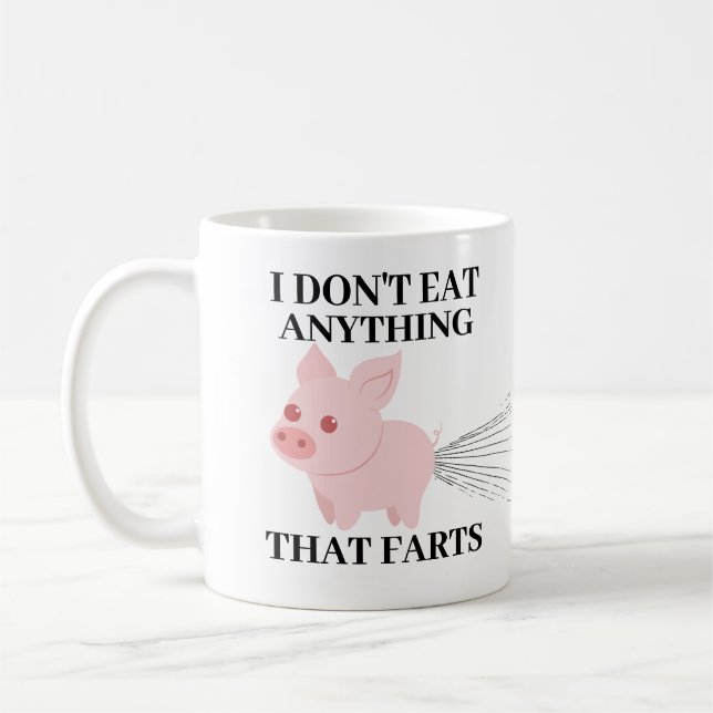 Caneca De Café Vegan Vegetarian | Eu não como nada que se apodreç (Esquerda)