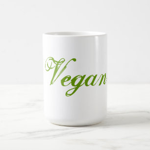 Caneca De Café Vegan. Verde. Slogan. Costume