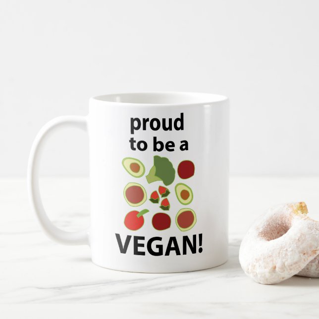 Caneca De Café Vegano Orgulhoso Por Ser Vegano (Com Donut)