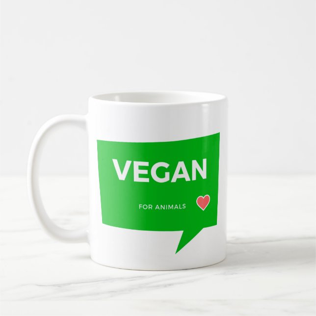Caneca De Café Vegano por los animales | Vegan for animals (Esquerda)
