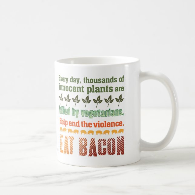 Caneca De Café Vegetariano do bacon (Direita)