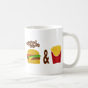 Caneca De Café Veggie Burger e Fries