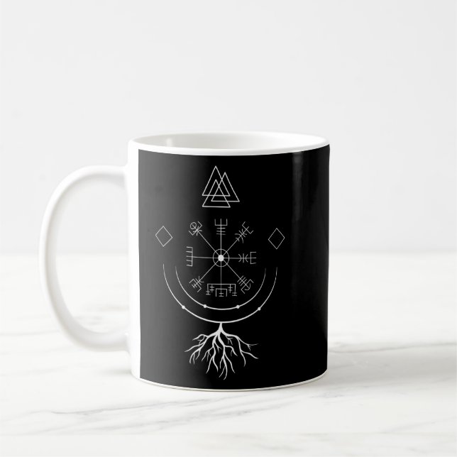 Caneca De Café Vegvisir Compass Da Mitologia Nórdica Com (Esquerda)