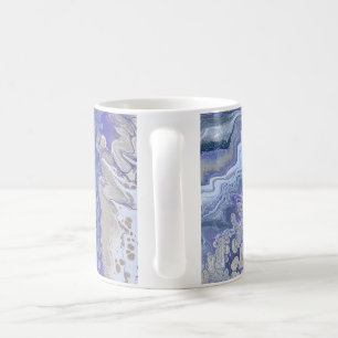 Caneca De Café Veias Minerais Roxas e Douradas Abstratas