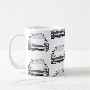 Caneca De Café Veículo Elétrico Branco