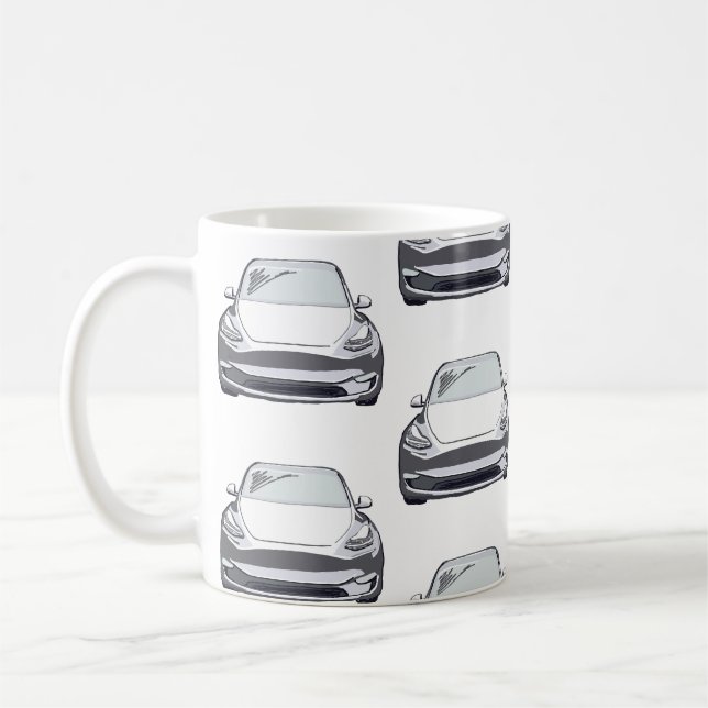 Caneca De Café Veículo Elétrico Branco (Esquerda)