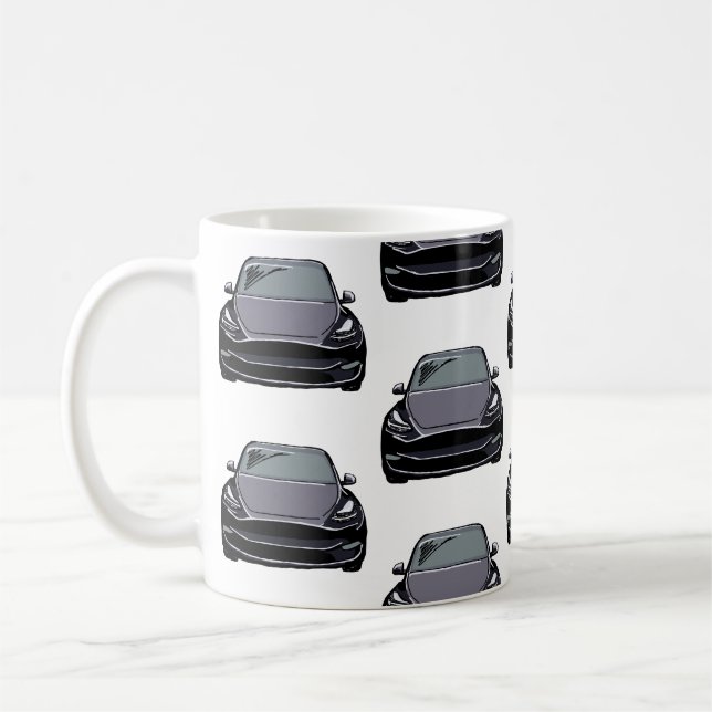Caneca De Café Veículo Elétrico de Cinza Escuro - Veículo SUV (Esquerda)