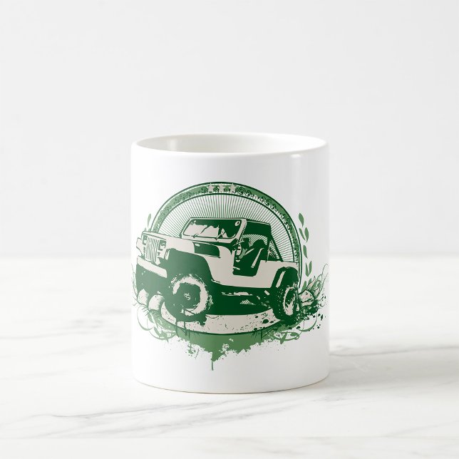Caneca De Café Veículo Rodoviário Verde (Criador carregado)