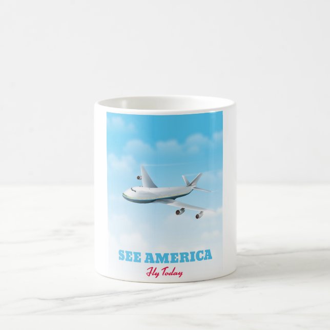 Caneca De Café Veja a América - Voar hoje! (Centro)