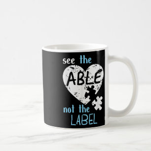 Caneca De Café Veja O Mês De Consciência Do Autismo De Etiquetas
