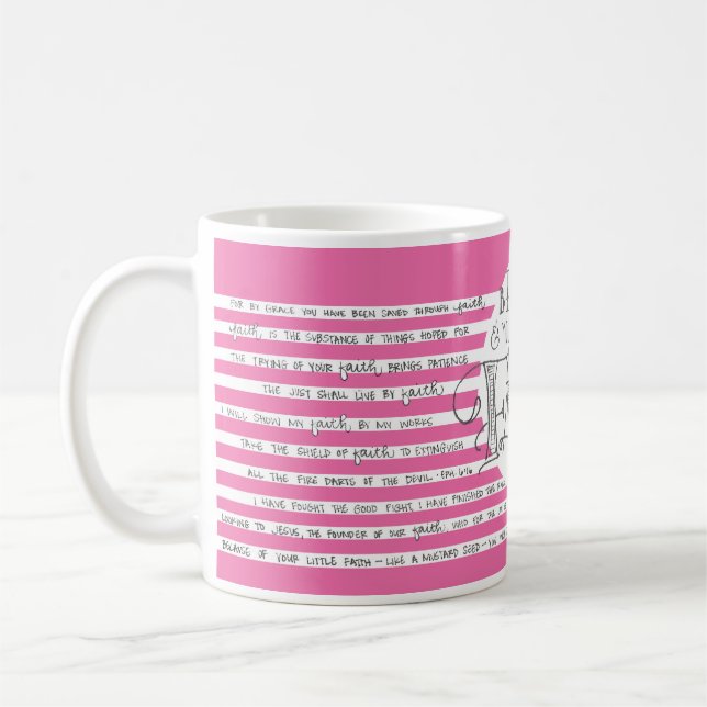 Caneca De Café Veja o que a fé faz - Rosa (Esquerda)