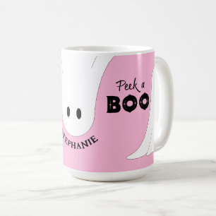 Caneca De Café Veja um dia de bruços personalizado fantasma rosa
