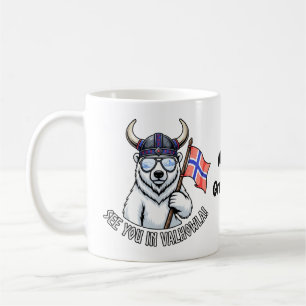 Caneca De Café Vejo Você Em Valhowla Urso Polar Viking Engraçado