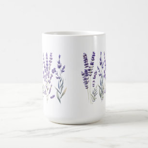 Caneca De Café Vela Coluna com Padrão de Lavanda