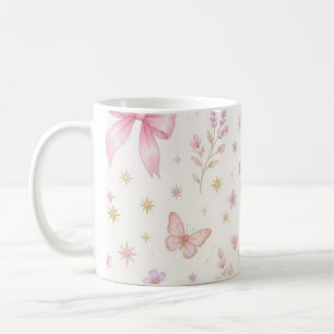 Caneca De Café * Vela de Aniversário Coquette com Laço Rosa para