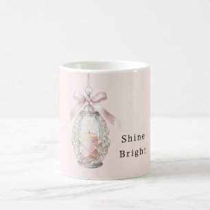 Caneca De Café Vela Rosa Arco Brilha Forte