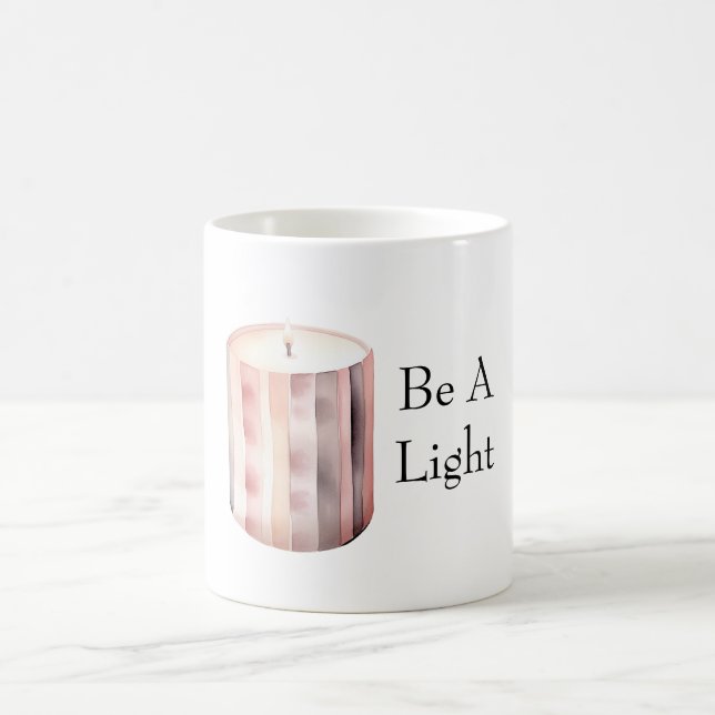 Caneca De Café Vela Rosa Enrubescido Seja Uma Luz (Centro)