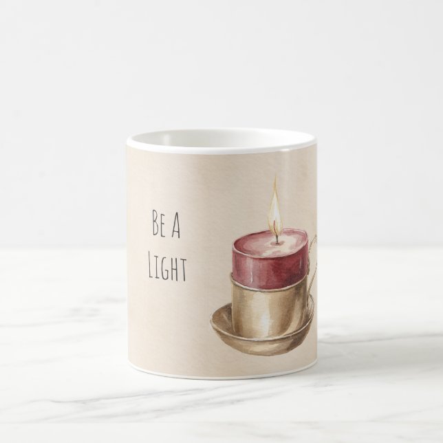 Caneca De Café Vela Vermelha em Ouro Seja Uma Luz (Centro)