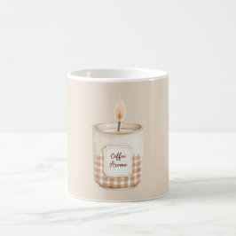 Caneca De Café Vela Xadrez Creme Aroma Café