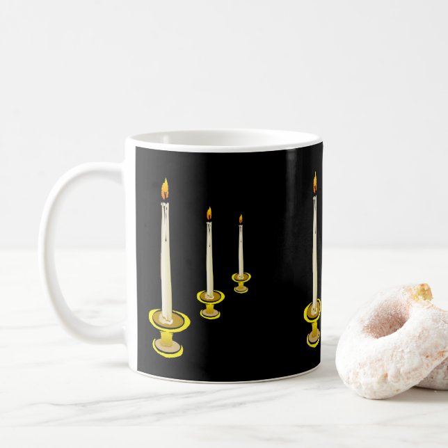 Caneca De Café Velas Black Mug (Com Donut)