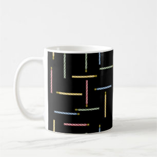 Caneca De Café Velas clássicas de aniversário - Mug preto de café