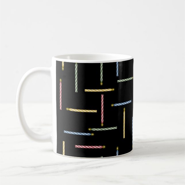 Caneca De Café Velas clássicas de aniversário - Mug preto de café (Esquerda)