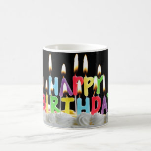 Caneca De Café Velas de aniversário