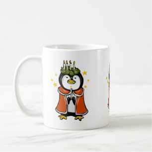 Caneca De Café Velas de Feriado de Pinguim